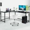 Costway L-Shaped Computer Desk Corner Workstation Study Gaming Table Home Office -Outlet Desks Store unnamed file 7294