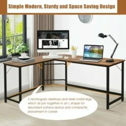 Costway L-Shaped Computer Desk Corner Workstation Study Gaming Table Home Office -Outlet Desks Store unnamed file 7298