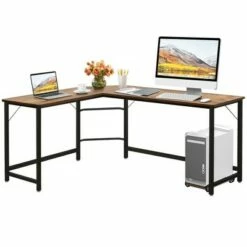 Costway L-Shaped Computer Desk Corner Workstation Study Gaming Table Home Office -Outlet Desks Store unnamed file 7304