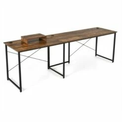 Costway L-Shaped Reversible Computer Desk 2-Person Long Table w/Monitor Stand -Outlet Desks Store unnamed file 7311
