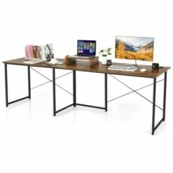 Costway L-Shaped Reversible Computer Desk 2-Person Long Table w/Monitor Stand -Outlet Desks Store unnamed file 7312