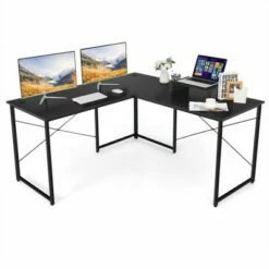 Costway L-Shaped Reversible Computer Desk 2-Person Long Table w/Monitor Stand -Outlet Desks Store unnamed file 7315