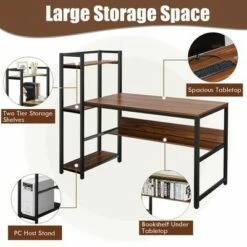 Costway Multi-Functional Computer Desk with 4-tier Storage shelves -Outlet Desks Store unnamed file 7321