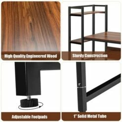 Costway Multi-Functional Computer Desk with 4-tier Storage shelves -Outlet Desks Store unnamed file 7322