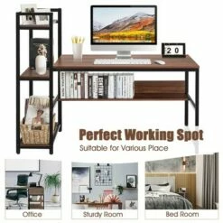 Costway Multi-Functional Computer Desk with 4-tier Storage shelves -Outlet Desks Store unnamed file 7325