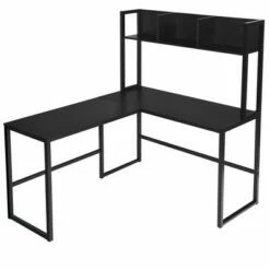 Costway 55'' L-Shaped Desk Corner Computer Desk w/Hutch Black -Outlet Desks Store unnamed file 7340