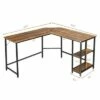Costway L Shaped Corner Computer Desk Home Office Workstation w/ Storage Shelves