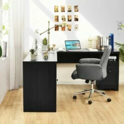 Costway L-Shaped Corner Computer Desk Writing Table Study Workstation w/ Drawers Storage -Outlet Desks Store unnamed file 7405