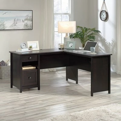 County Line L-Shaped Desk with File Drawer - Sauder Estate Black 3 County Line L-Shaped Desk with File Drawer - Sauder Estate Black