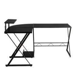 Costway 58'' x 44'' L-Shaped Computer Gaming Desk w/ Monitor Stand & Host Tray Home Office -Outlet Desks Store unnamed file 7510