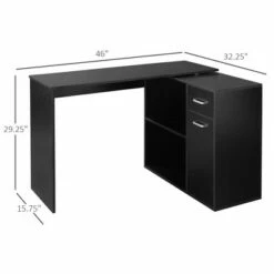 HomCom L-Shaped Computer Desk Workstation with Rotating Storage Shelves and Drawer 14 HomCom L-Shaped Computer Desk Workstation with Rotating Storage Shelves and Drawer -Outlet Desks Store unnamed file 7517