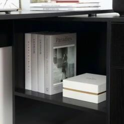 HomCom L-Shaped Computer Desk Workstation with Rotating Storage Shelves and Drawer 17 HomCom L-Shaped Computer Desk Workstation with Rotating Storage Shelves and Drawer -Outlet Desks Store unnamed file 7520