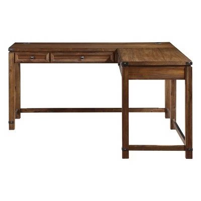 Baton Rouge L Shaped Desk - OSP Home Furnishings Champagne Oak 4 Baton Rouge L Shaped Desk - OSP Home Furnishings Champagne Oak - Image 2