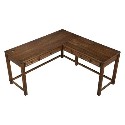 Baton Rouge L Shaped Desk - OSP Home Furnishings Champagne Oak 12 Baton Rouge L Shaped Desk - OSP Home Furnishings Champagne Oak - Image 10