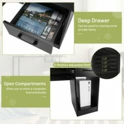 Costway 22" Wide Computer Desk Writing Study Laptop Table w/ Drawer & Keyboard Tray WhiteBlack -Outlet Desks Store unnamed file 757