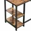 L Shape Wood and Metal Frame Computer Desk with 2 Shelves Brown/Black - The Urban Port