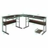 Costway L-Shaped Computer Desk Drafting Table Workstation w/ Tiltable Tabletop