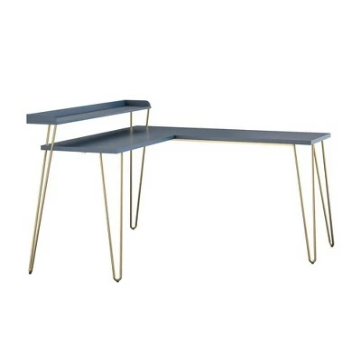 Panama L Desk with Riser - Room & Joy White/gold 19 Panama L Desk with Riser - Room & Joy White/gold - Image 17