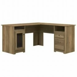 Cabot 60W L Shaped Computer Desk - Bush Furniture Reclaimed Pine -Outlet Desks Store unnamed file 7706