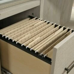 Pacific View L-Shaped Desk with Drawer Chalked Chestnut - Sauder -Outlet Desks Store unnamed file 7711