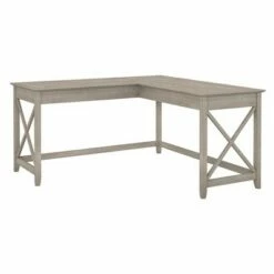 60W Key West L Shaped Desk - Bush Furniture Pure White Oak -Outlet Desks Store unnamed file 7728