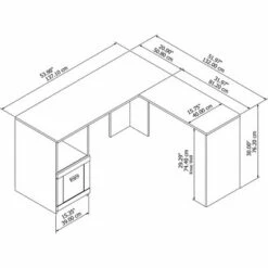 Townhill L Shaped Desk Washed Gray/Madison Cherry - Bush Furniture -Outlet Desks Store unnamed file 7764