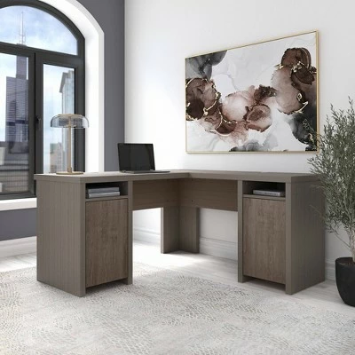 Bristol Modern L Shaped Computer Desk with Storage Cabinets and Shelves Restored Gray - Bush Furniture 3 Bristol Modern L Shaped Computer Desk with Storage Cabinets and Shelves Restored Gray - Bush Furniture