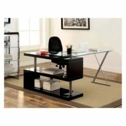 Nagini Swivel Computer Desk Glossy Black - HOMES: Inside + Out