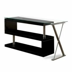 Nagini Swivel Computer Desk Glossy Black - HOMES: Inside + Out -Outlet Desks Store unnamed file 7796