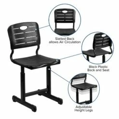 Flash Furniture Adjustable Height Black Student Chair with Black Pedestal Frame -Outlet Desks Store unnamed file 78