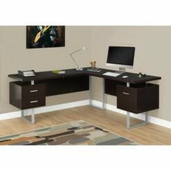 70" Computer Desk Left Or Right Facing - EveryRoom Light Gray