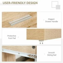 HomCom L-Shaped Rotating Computer Desk Workstation with Storage Shelves, Cabinet and Drawer -Outlet Desks Store unnamed file 7859