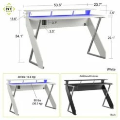 Xtreme Gaming Desk with Riser - NTENSE White -Outlet Desks Store unnamed file 787