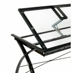 Studio Designs Futura L-Shaped Desk with Adjustable Top - Black/Clear Glass -Outlet Desks Store unnamed file 7886