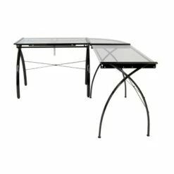 Studio Designs Futura L-Shaped Desk with Adjustable Top - Black/Clear Glass -Outlet Desks Store unnamed file 7887