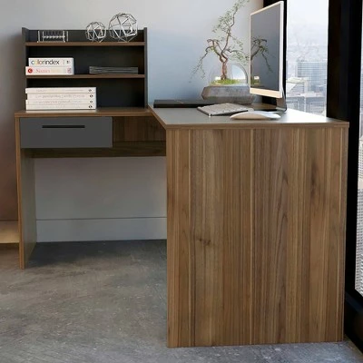 Lindon L Shaped Desk Brown - RST Brands 4 Lindon L Shaped Desk Brown - RST Brands - Image 2