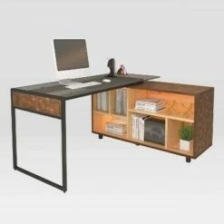 L Shaped Desk Oak - Techni Mobili -Outlet Desks Store unnamed file 7904