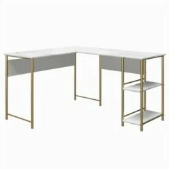 Woodbury L Desk - Room & Joy White Marble -Outlet Desks Store unnamed file 7932