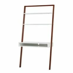 38" Phyliss White Metal Leaning Desk and Ladder Shelves - Inspire Q Black -Outlet Desks Store unnamed file 7975