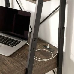 Irwin Metal Rustic 1 Drawer Ladder Desk with USB Charging Station Black - Inspire Q -Outlet Desks Store unnamed file 8025