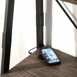 Irwin Metal Rustic 1 Drawer Ladder Desk with USB Charging Station Black - Inspire Q -Outlet Desks Store unnamed file 8026