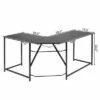 Costway 58''x 47'' L Shaped Corner Computer Desk Home Office Workstation BrownBlack