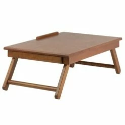 Alden Lap Desk, Flip Top with Drawer, Foldable Legs Teak Brown - Winsome -Outlet Desks Store unnamed file 8079