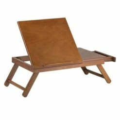 Alden Lap Desk, Flip Top with Drawer, Foldable Legs Teak Brown - Winsome -Outlet Desks Store unnamed file 8081