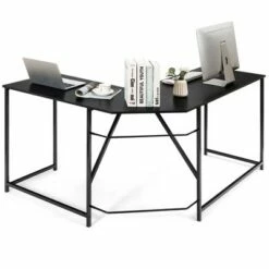 Costway 58''x 47'' L Shaped Corner Computer Desk Home Office Workstation BrownBlack -Outlet Desks Store unnamed file 811