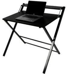 Mind Reader Folding Office Table, 2 Tier, Wood
