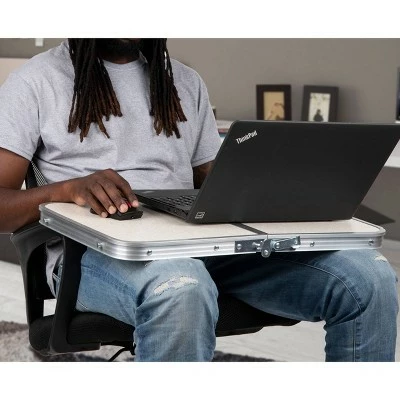 Folding Lap Tray Desk Gray - Mind Reader 6 Folding Lap Tray Desk Gray - Mind Reader - Image 4