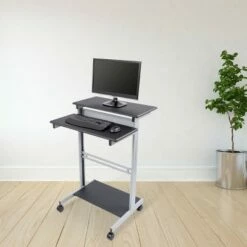 Stand Up Desk Store Rolling Adjustable Height Two Tier Standing Desk Computer Workstation -Outlet Desks Store unnamed file 8245