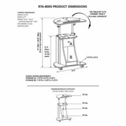 Rolling Adjustable Laptop Cart with Storage - Techni Mobili Black -Outlet Desks Store unnamed file 8266