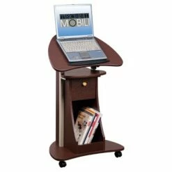 Rolling Adjustable Laptop Cart with Storage - Techni Mobili Black -Outlet Desks Store unnamed file 8269